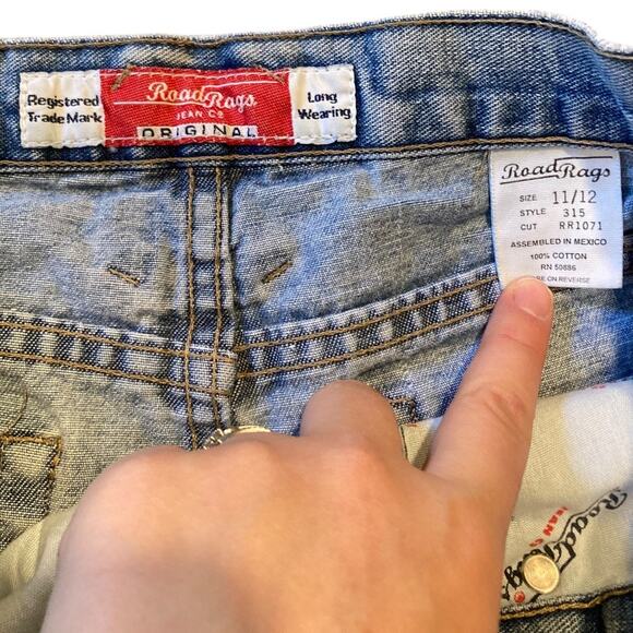 Vintage 90s Road Rags High Waist Distressed Light Blue Denim Jeans Size 30 - Picture 6 of 16